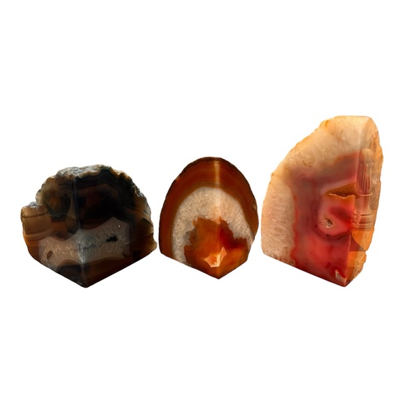 Blue Agate Pink Agate and Carnelian Red Agate.